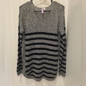 Striped Black and Gray Women's Sweater